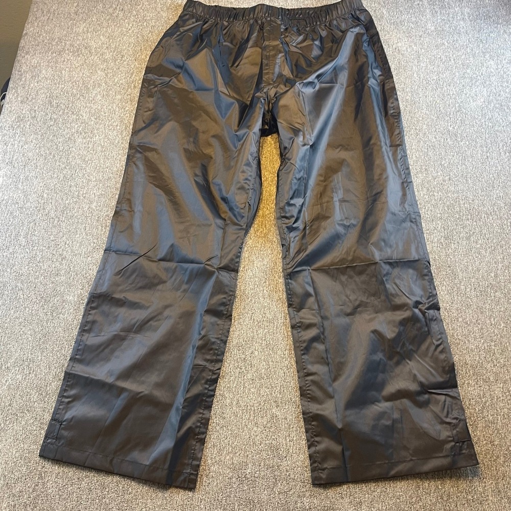Axesquin Women's Black Rain Pants Wide Leg Adjustable Hem Pants, Size L NWT‎